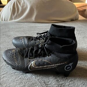 Nike Black and Gold Mercurial Superfly 8 Pro